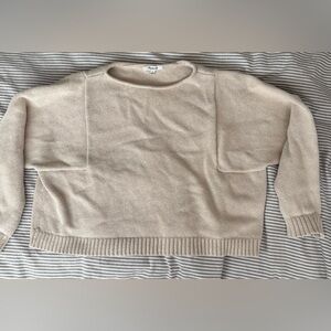 Madewell Cream Crew semi copped Neck Sweater, size M